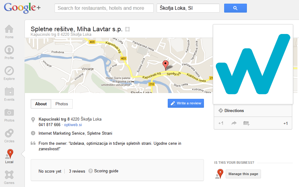 google lokalna stran