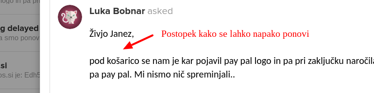 Postopek kako se lahko napako ponovi